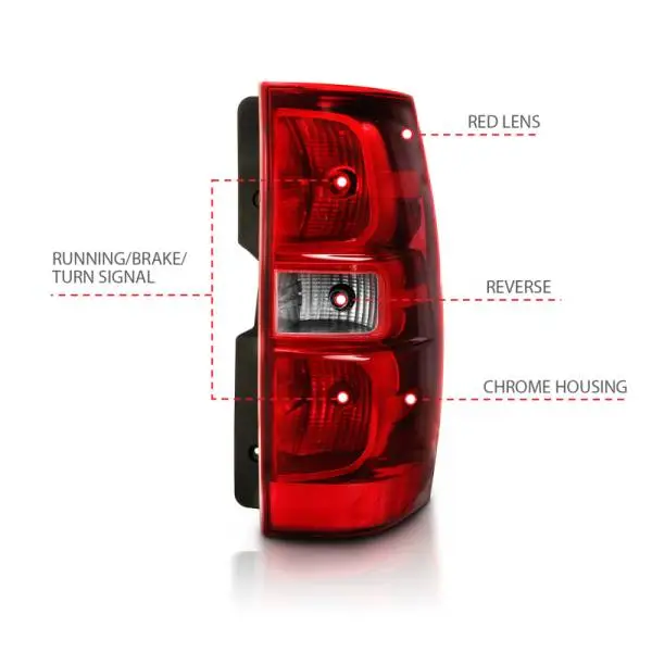 ANZO 2007-2014 Chevy Tahoe Taillight Red/Clear Lens (OE Replacement) thumbnail 6