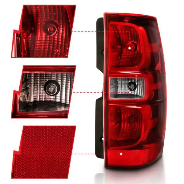 ANZO 2007-2014 Chevy Tahoe Taillight Red/Clear Lens (OE Replacement) thumbnail 8
