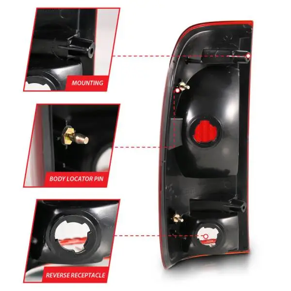 ANZO 1997-2003 Ford F-150 Taillight Red/Clear Lens (OE Replacement) thumbnail 10