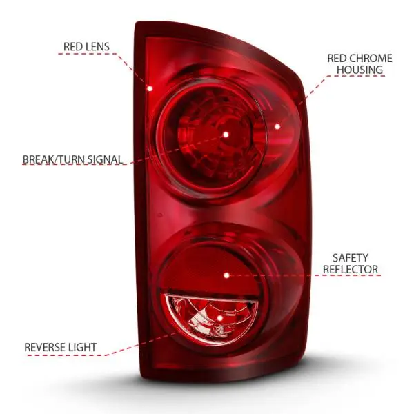 ANZO 2007-2009 Dodge Ram 1500 Tail Light Red Lens (OE) thumbnail 9