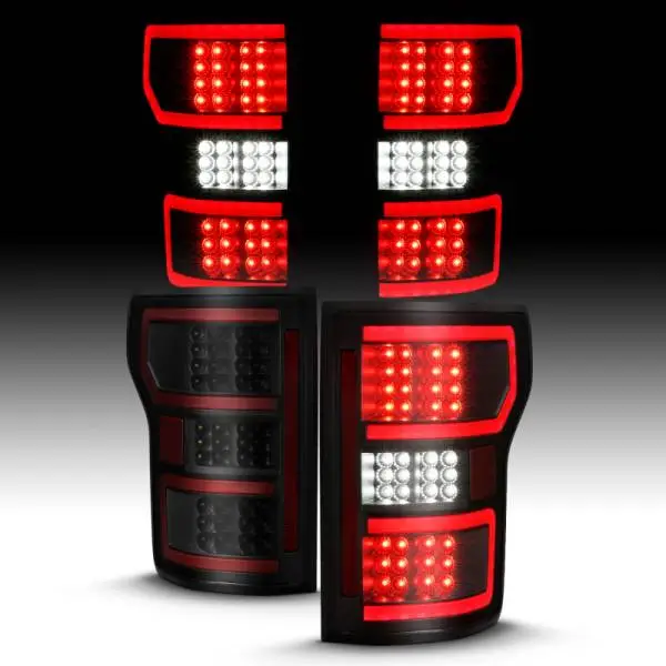 ANZO 18-19 Ford F-150 LED Taillight Black Housing Clear Lens Red Light Bar W/Sequential thumbnail 2