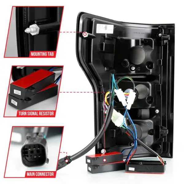 ANZO 18-19 Ford F-150 LED Taillight Black Housing Clear Lens Red Light Bar W/Sequential thumbnail 14