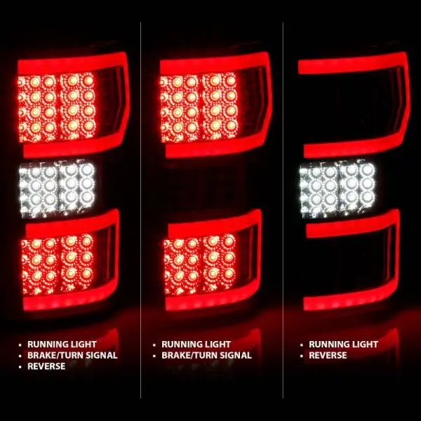ANZO 2018-2019 Ford F-150 LED Taillight Chrome (Red Light Bar) (w/ Sequential) thumbnail 2