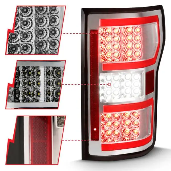 ANZO 2018-2019 Ford F-150 LED Taillight Chrome (Red Light Bar) (w/ Sequential) thumbnail 3