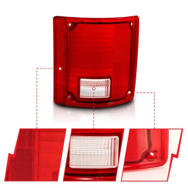 ANZO 1978-1991 Chevy Blazer Taillight Red/Clear Lens w/o Chrome Trim Fleetside (OE Replacement) thumbnail 3