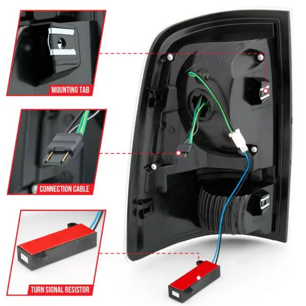 ANZO 2009-2018 Dodge Ram 1500 LED Taillight Plank Style Black w/Clear Lens thumbnail 13