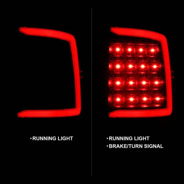 ANZO 2009-2018 Dodge Ram 1500 LED Taillight Plank Style Black w/Smoke Lens image 3