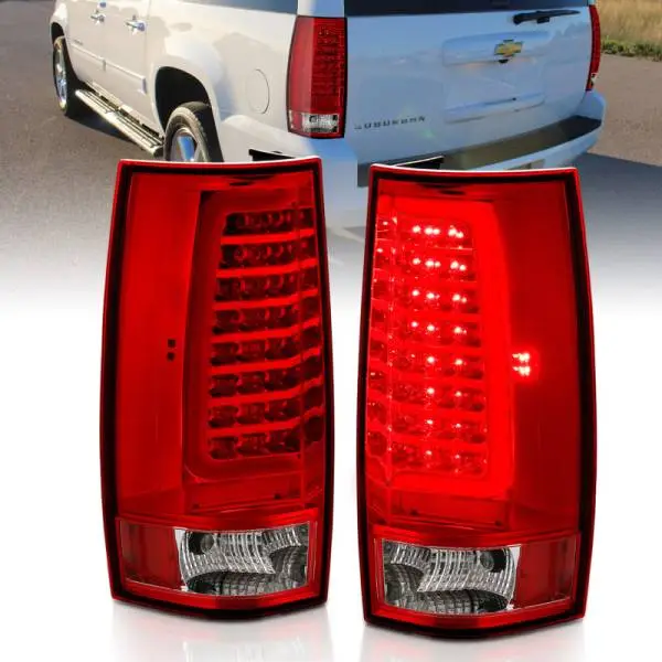 ANZO 2007-2014 Chevy Tahoe LED Taillight Plank Style Chrome With Red/Clear Lens thumbnail 2