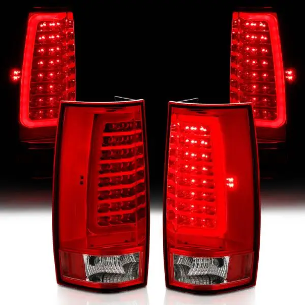 ANZO 2007-2014 Chevy Tahoe LED Taillight Plank Style Chrome With Red/Clear Lens thumbnail 6