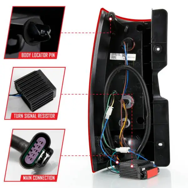 ANZO 2007-2014 Chevy Tahoe LED Taillight Plank Style Chrome With Red/Clear Lens thumbnail 9