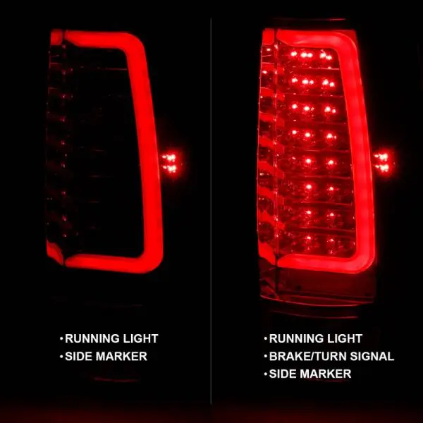 ANZO 2007-2014 Chevy Tahoe LED Taillight Plank Style Chrome With Red/Clear Lens thumbnail 10
