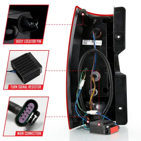 ANZO 2007-2014 Chevy Tahoe LED Taillight Plank Style Chrome With Red/Clear Lens thumbnail 13