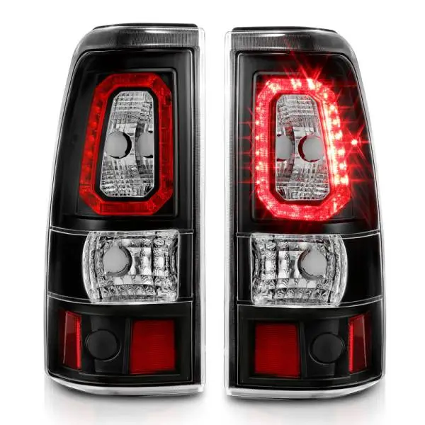 ANZO 1999-2002 Chevy Silverado 1500 LED Taillights Plank Style Black w/Clear Lens image 3