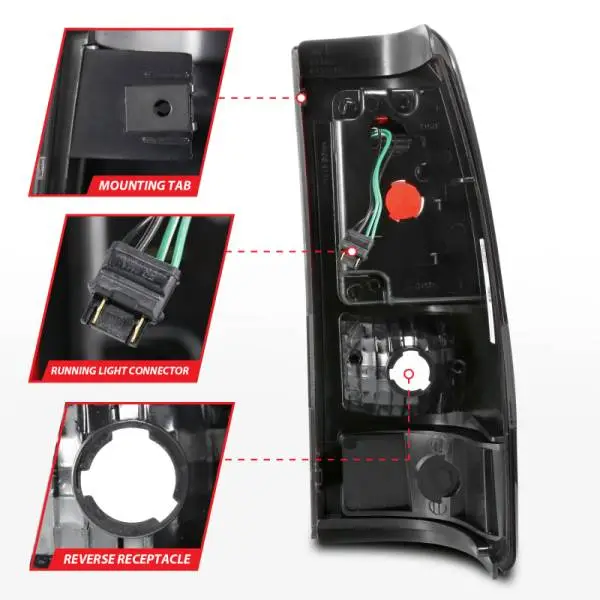 ANZO 1999-2002 Chevy Silverado 1500 LED Taillights Plank Style Black w/Smoke Lens image 12