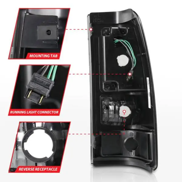 ANZO 2003-2006 Chevy Silverado 1500 LED Taillights Plank Style Black w/Clear Lens image 7