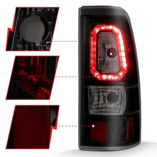 ANZO 2003-2006 Chevy Silverado 1500 LED Taillights Plank Style Black w/Smoke Lens image 10