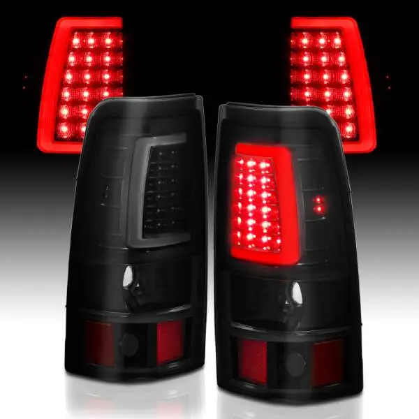 ANZO 1999-2002 Chevy Silverado 1500 LED Taillights Plank Style Black w/Smoke Lens thumbnail 6