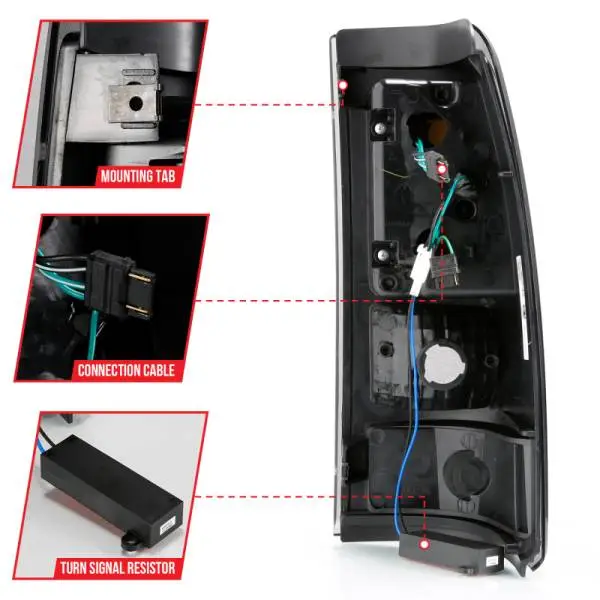 ANZO 1999-2002 Chevy Silverado 1500 LED Taillights Plank Style Black w/Smoke Lens thumbnail 13