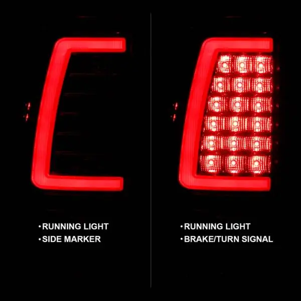 ANZO 1999-2002 Chevy Silverado 1500 LED Taillights Plank Style Chrome With Red/Clear Lens thumbnail 10