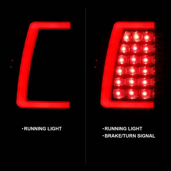 ANZO 2003-2006 Chevy Silverado 1500 LED Taillights Plank Style Black w/Clear Lens thumbnail 3