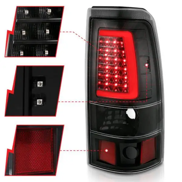 ANZO 2003-2006 Chevy Silverado 1500 LED Taillights Plank Style Black w/Clear Lens thumbnail 4