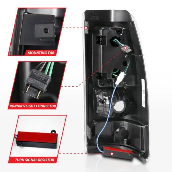ANZO 2003-2006 Chevy Silverado 1500 LED Taillights Plank Style Black w/Clear Lens thumbnail 13