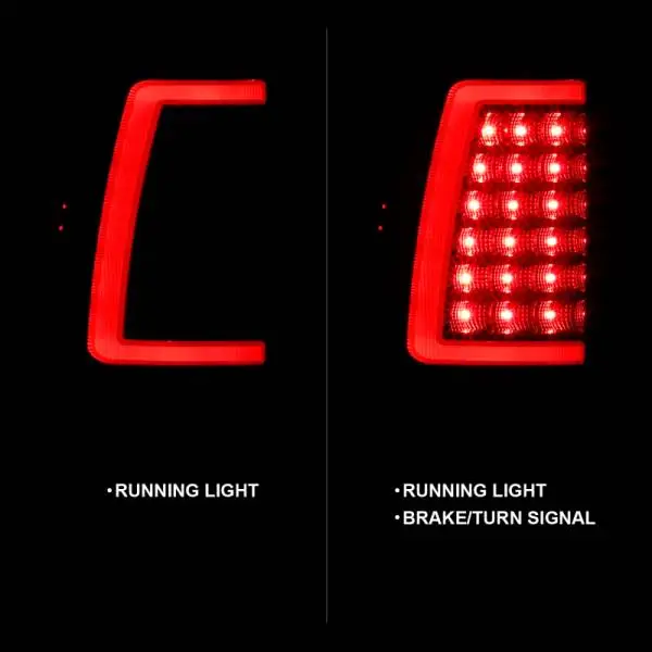 ANZO 2003-2006 Chevy Silverado 1500 LED Taillights Plank Style Black w/Smoke Lens thumbnail 3