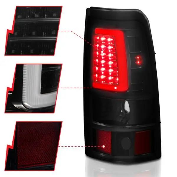 ANZO 2003-2006 Chevy Silverado 1500 LED Taillights Plank Style Black w/Smoke Lens thumbnail 11