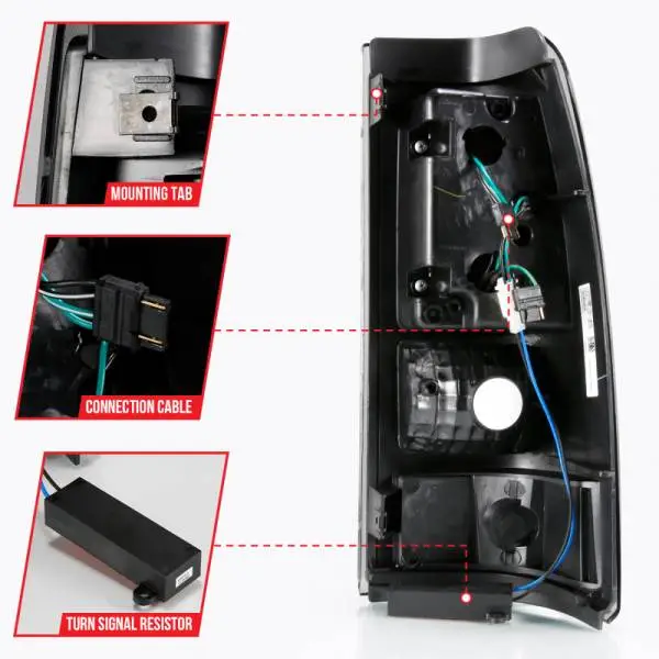 ANZO 2003-2006 Chevy Silverado 1500 LED Taillights Plank Style Black w/Smoke Lens thumbnail 13