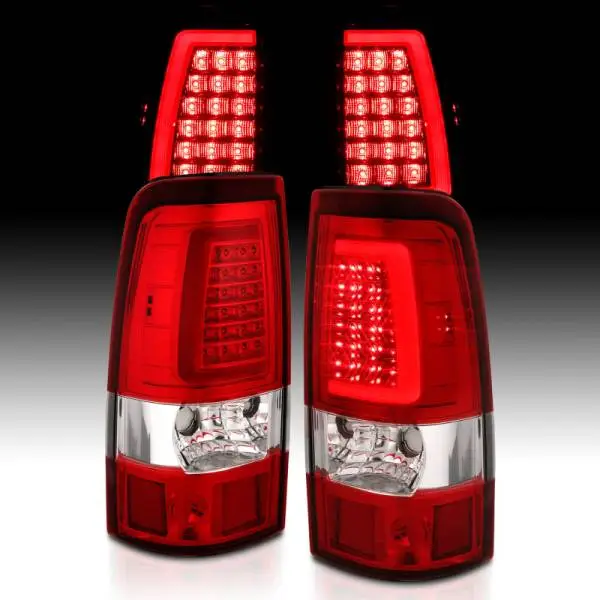 ANZO 2003-2006 Chevy Silverado 1500 LED Taillights Plank Style Chrome With Red/Clear Lens thumbnail 6