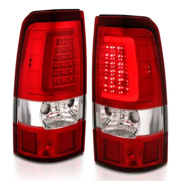 ANZO 2003-2006 Chevy Silverado 1500 LED Taillights Plank Style Chrome With Red/Clear Lens thumbnail 7