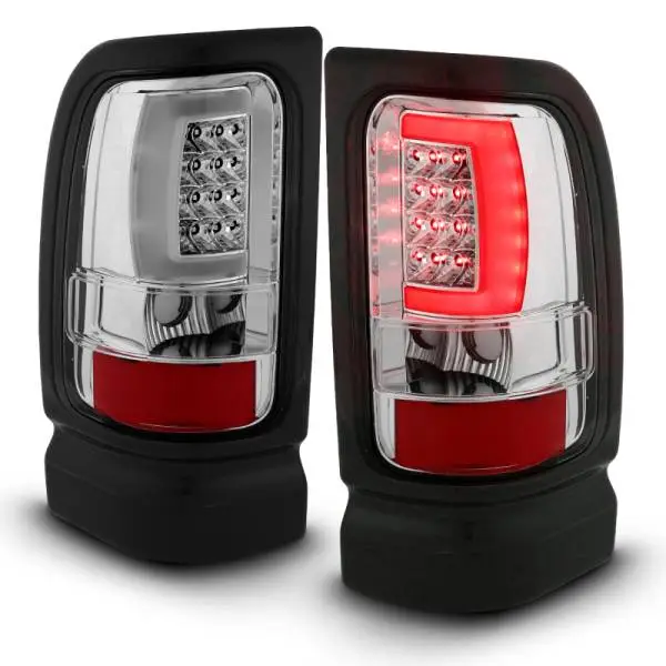 ANZO 1994-2001 Dodge Ram 1500 LED Taillights Plank Style Chrome w/ Clear Lens thumbnail 6