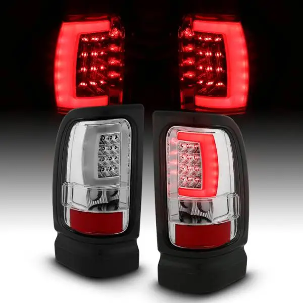 ANZO 1994-2001 Dodge Ram 1500 LED Taillights Plank Style Chrome w/ Clear Lens thumbnail 13