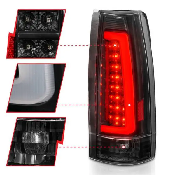 ANZO 1999-2000 Cadillac Escalade LED Taillights Black Housing Clear Lens Pair thumbnail 4