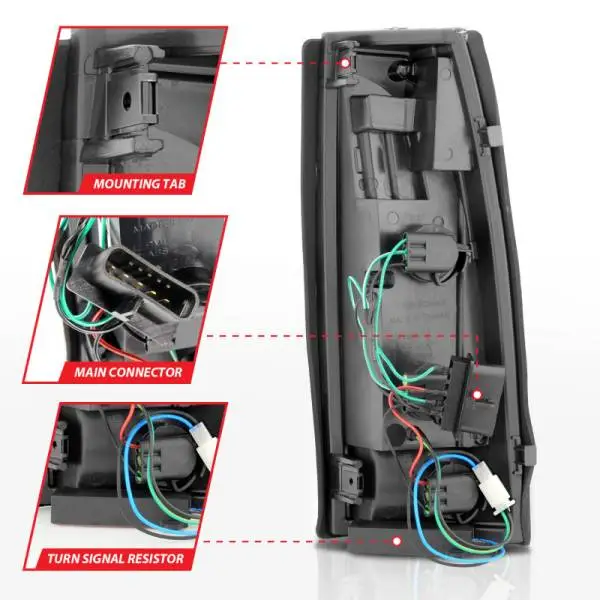 ANZO 1999-2000 Cadillac Escalade LED Taillights Black Housing Clear Lens Pair thumbnail 5