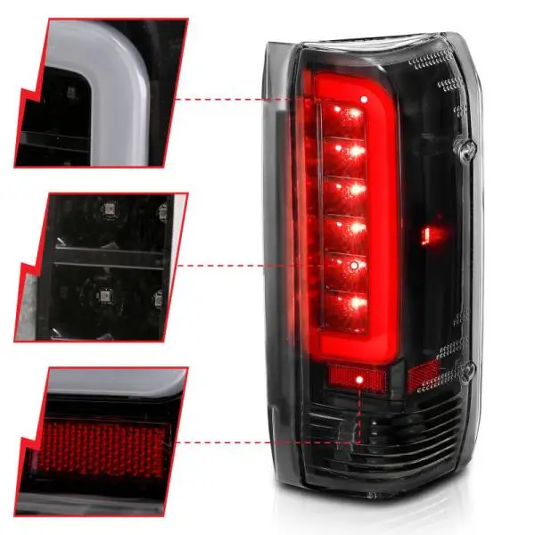 ANZO 1987-1996 Ford F-150 LED Taillights Black Housing Clear Lens (Pair) thumbnail 4
