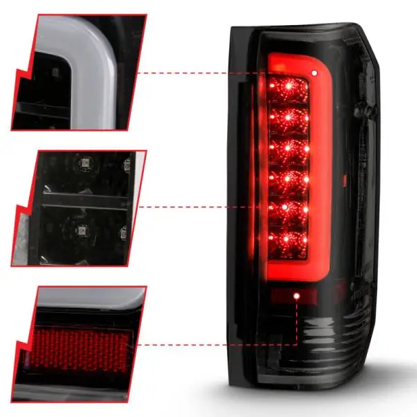 ANZO 1987-1996 Ford F-150 LED Taillights Black Housing Smoke Lens (Pair) thumbnail 4