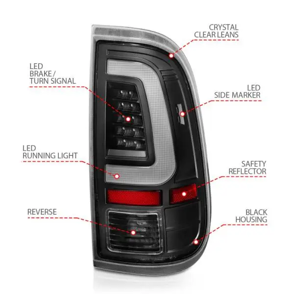 ANZO 2008-2016 Ford F-250 LED Taillights Black Housing Clear Lens (Pair) thumbnail 7