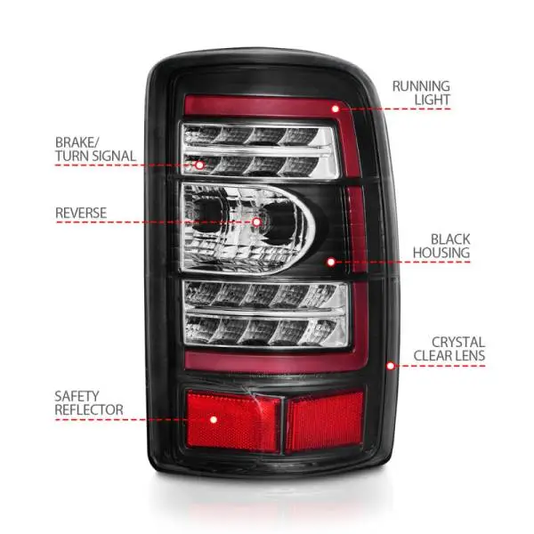 ANZO 2000-2006 Chevrolet Tahoe LED Tail Lights w/ Clear Lens Black Housing thumbnail 11