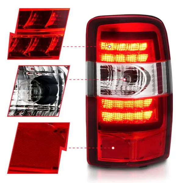 ANZO 2000-2006 Chevrolet Tahoe LED Tail Lights w/ Red Lens Chrome Housing thumbnail 10