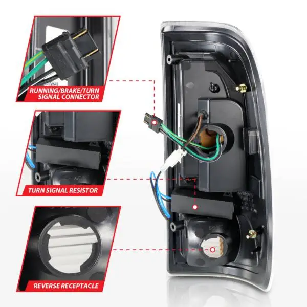 ANZO 1997-2003 Ford F-150 LED Tail Lights w/ Light Bar Black Housing Smoke Lens thumbnail 5
