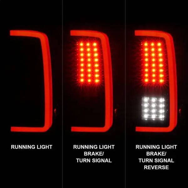 ANZO 2007-2013 Chevrolet Silverado1500/ 2500/ 3500 LED Tail Lights w/ Light Bar Black Housing Smoke thumbnail 3