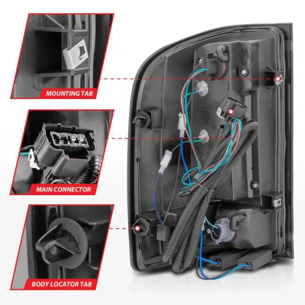 ANZO 2007-2013 Chevrolet Silverado1500/ 2500/ 3500 LED Tail Lights w/ Light Bar Black Housing Smoke thumbnail 12