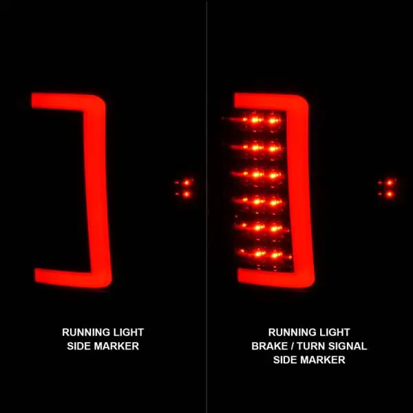ANZO 2007-2013 GMC Sierra LED Tail Lights w/ Light Bar Black Housing Smoke Lens thumbnail 6