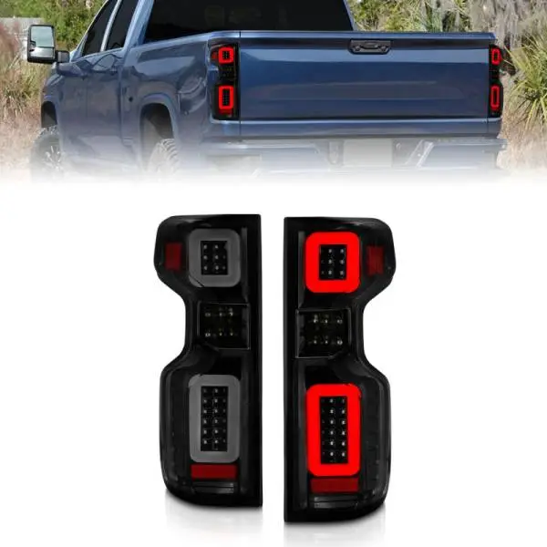 ANZO 19-21 Chevy Silverado Full LED Taillights Black Housing Smoke Lens G2 (w/C light Bars) thumbnail 2