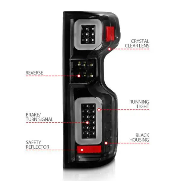 ANZO 19-21 Chevy Silverado Work Truck Full LED Taillights Blk Housing Clear Lens G2 (w/C light Bars) thumbnail 11