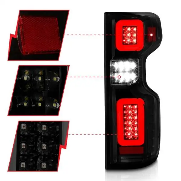 ANZO 19-21 Chevy Silverado Work Truck Full LED Taillights Blk Housing Smoke Lens G2 (w/C light Bars) thumbnail 4