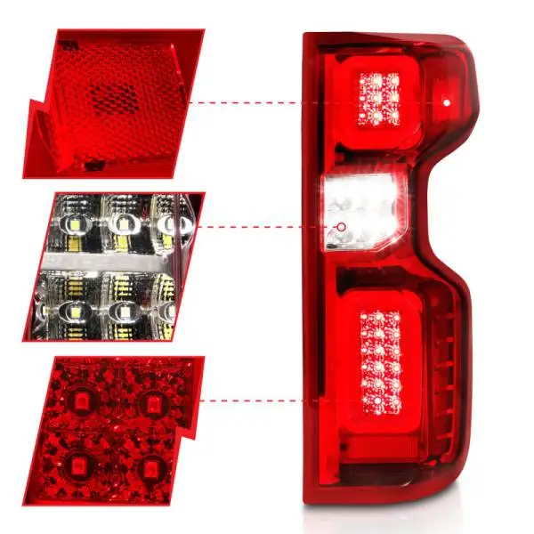 ANZO 19-21 Chevy Silverado Work Truck Full LED Taillights Chrome Housing Red Lens G2(w/C light Bars) thumbnail 10