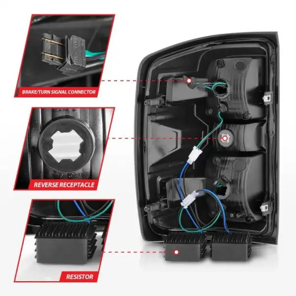 ANZO 15-19 Chevy Silverado 2500HD/3500HD (Factory Halogen Only) LED Tail Lights Black w/Clear Lens thumbnail 5