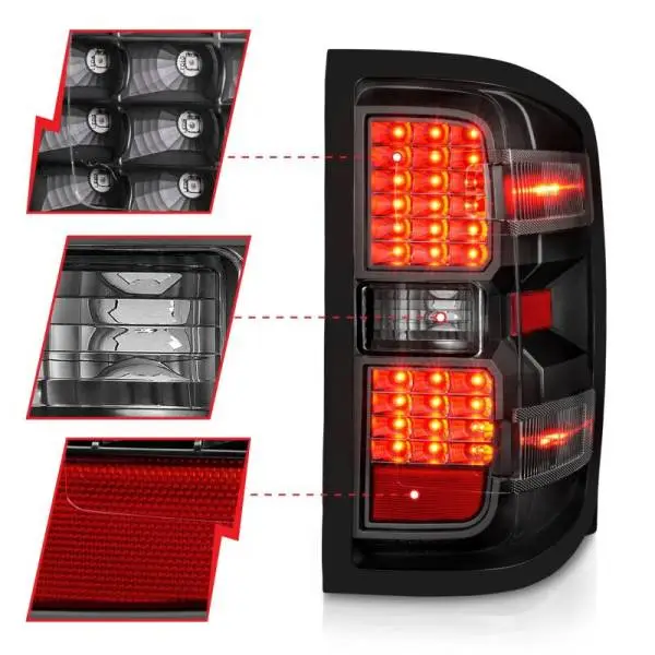 ANZO 15-19 Chevy Silverado 2500HD/3500HD (Factory Halogen Only) LED Tail Lights Black w/Clear Lens thumbnail 10